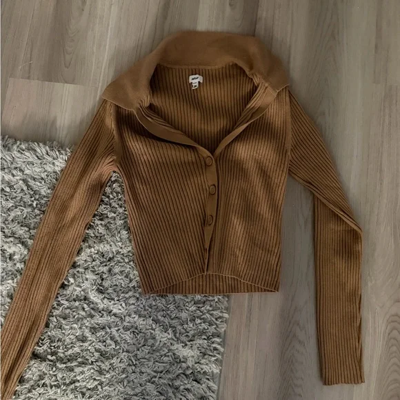 Brown Ribbed Aerie Sweater set - Picture 2 of 3